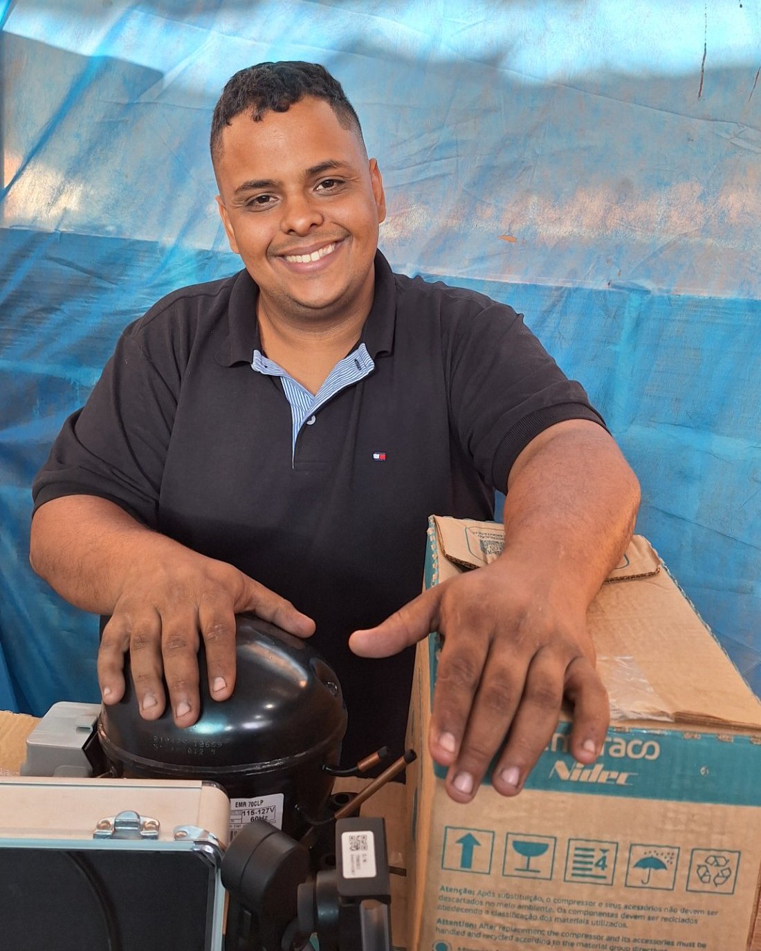 Huagner Ferreira, técnico em refrigeração no Rio de Janeiro
